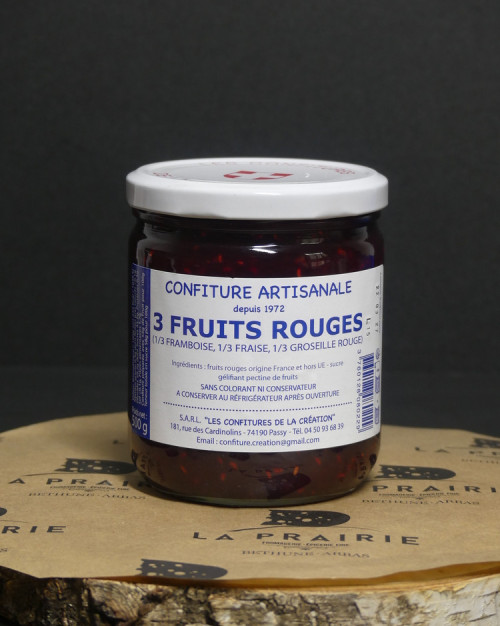 Confiture artisanale 3 fruits rouges