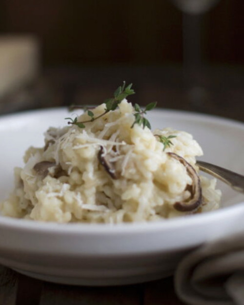Risotto de Noël parmesan et champignons