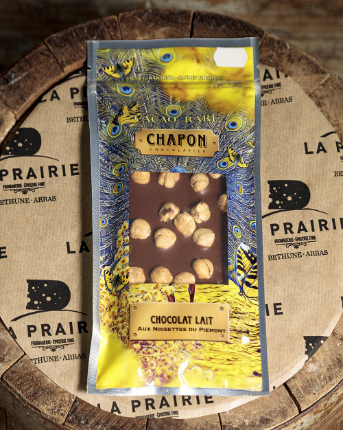 Chocolat Chapon lait et noisettes du Piemonte 
